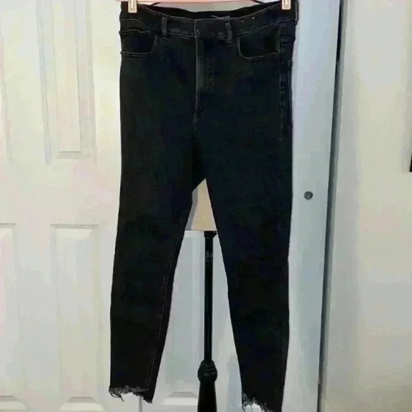 Express Denim - Express black/gray super high rise ankle legging jeans
